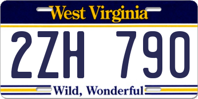 WV license plate 2ZH790