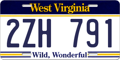 WV license plate 2ZH791