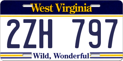WV license plate 2ZH797
