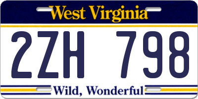WV license plate 2ZH798