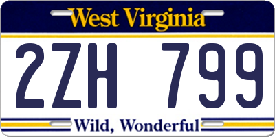 WV license plate 2ZH799