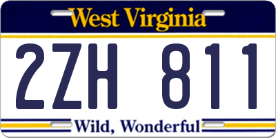 WV license plate 2ZH811