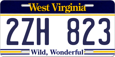 WV license plate 2ZH823