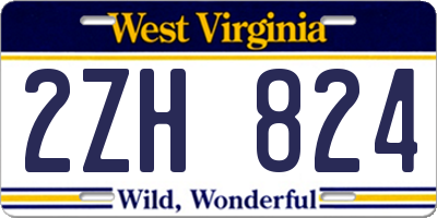 WV license plate 2ZH824