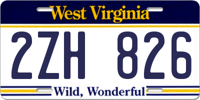 WV license plate 2ZH826
