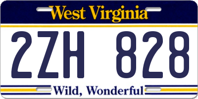 WV license plate 2ZH828