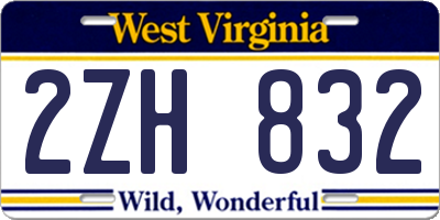 WV license plate 2ZH832