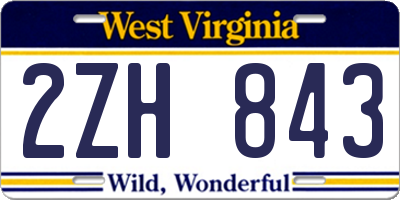 WV license plate 2ZH843