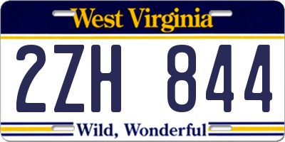 WV license plate 2ZH844