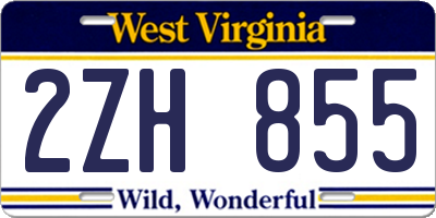 WV license plate 2ZH855