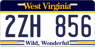 WV license plate 2ZH856