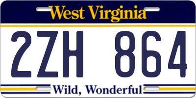 WV license plate 2ZH864