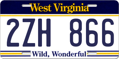 WV license plate 2ZH866