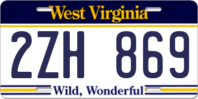 WV license plate 2ZH869