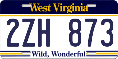 WV license plate 2ZH873