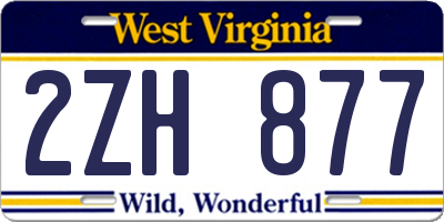 WV license plate 2ZH877