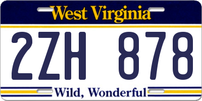 WV license plate 2ZH878