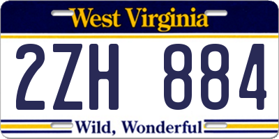 WV license plate 2ZH884