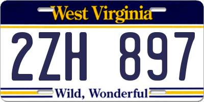WV license plate 2ZH897