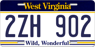 WV license plate 2ZH902