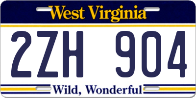 WV license plate 2ZH904