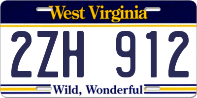 WV license plate 2ZH912