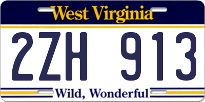 WV license plate 2ZH913