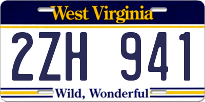 WV license plate 2ZH941