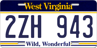 WV license plate 2ZH943