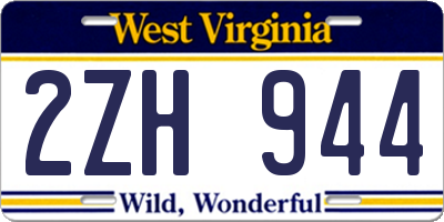 WV license plate 2ZH944