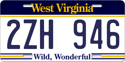 WV license plate 2ZH946