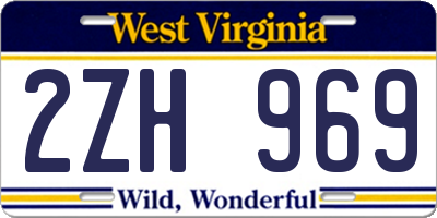 WV license plate 2ZH969