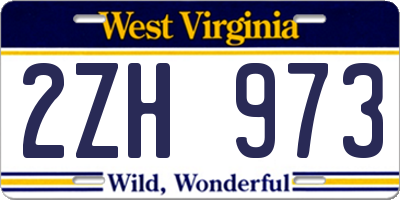 WV license plate 2ZH973