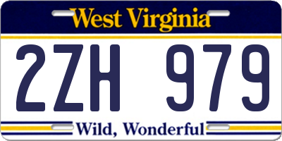 WV license plate 2ZH979
