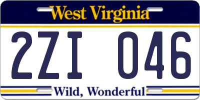 WV license plate 2ZI046