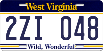 WV license plate 2ZI048