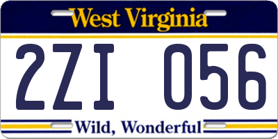 WV license plate 2ZI056