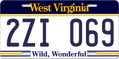 WV license plate 2ZI069