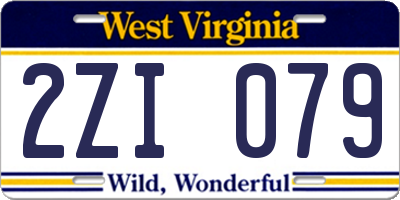 WV license plate 2ZI079