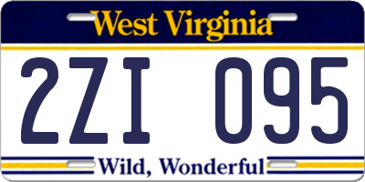 WV license plate 2ZI095
