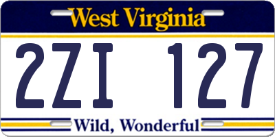 WV license plate 2ZI127