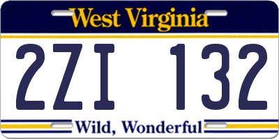 WV license plate 2ZI132