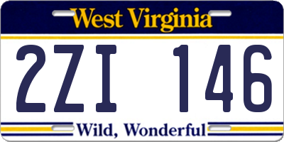 WV license plate 2ZI146
