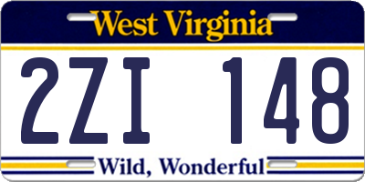 WV license plate 2ZI148
