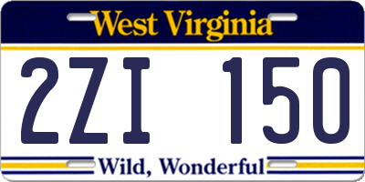WV license plate 2ZI150