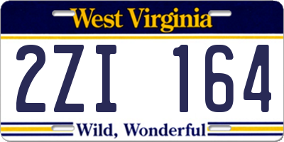 WV license plate 2ZI164