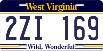 WV license plate 2ZI169