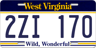 WV license plate 2ZI170
