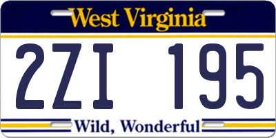WV license plate 2ZI195