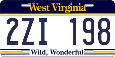 WV license plate 2ZI198